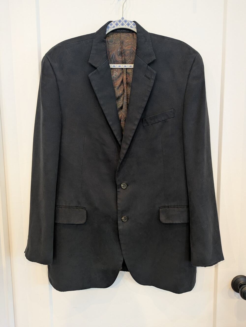 Lauren Ralph Lauren Men 44L Blazer Dark Charcoal Faux Suede Timeless Career